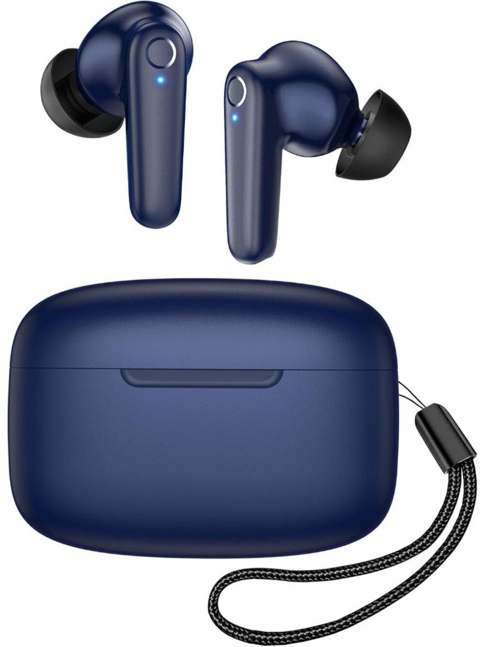 Wireless Blue 60H Using Time Deep Bass Clear Call Built-in Bluetooth 5.3 Earbud
